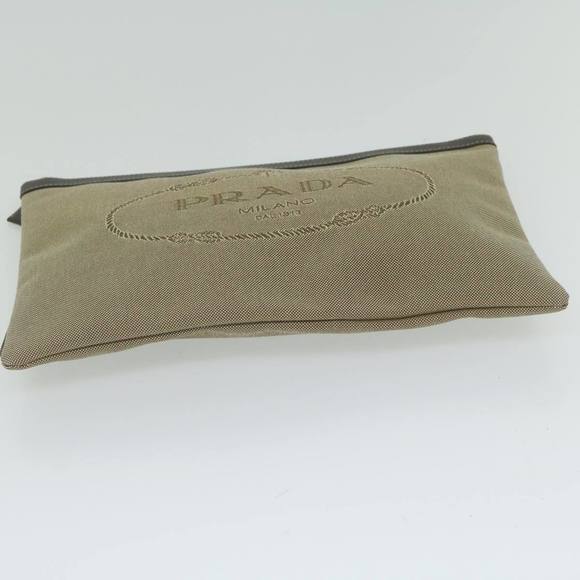 PRADA Clutch Bag Canvas Beige Auth bs10802 - Picture 6 of 16